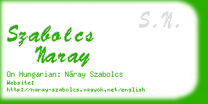 szabolcs naray business card