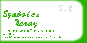 szabolcs naray business card